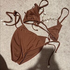 Wild Fable Brown Bikini with Shell Details